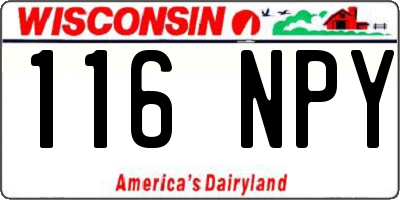 WI license plate 116NPY