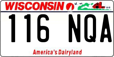 WI license plate 116NQA