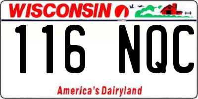 WI license plate 116NQC