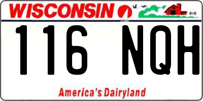 WI license plate 116NQH