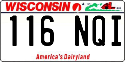 WI license plate 116NQI