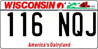 WI license plate 116NQJ