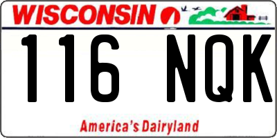 WI license plate 116NQK