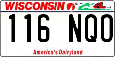WI license plate 116NQO
