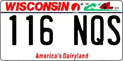 WI license plate 116NQS