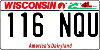 WI license plate 116NQU