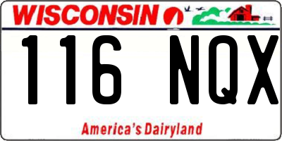 WI license plate 116NQX