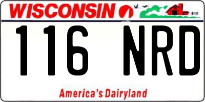 WI license plate 116NRD