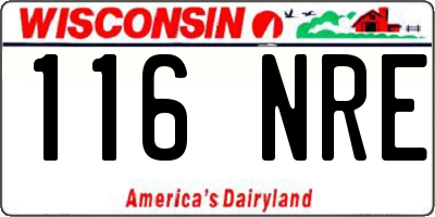 WI license plate 116NRE
