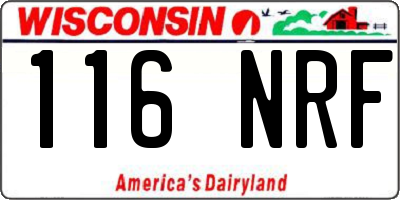 WI license plate 116NRF