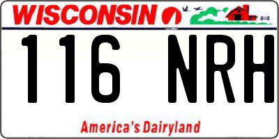 WI license plate 116NRH
