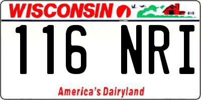 WI license plate 116NRI