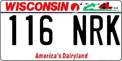 WI license plate 116NRK