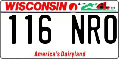 WI license plate 116NRO