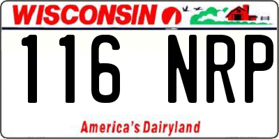 WI license plate 116NRP