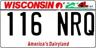 WI license plate 116NRQ