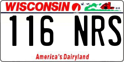 WI license plate 116NRS