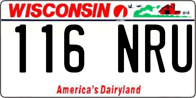WI license plate 116NRU