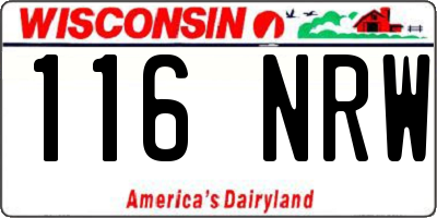 WI license plate 116NRW