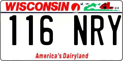 WI license plate 116NRY