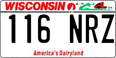 WI license plate 116NRZ