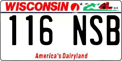 WI license plate 116NSB