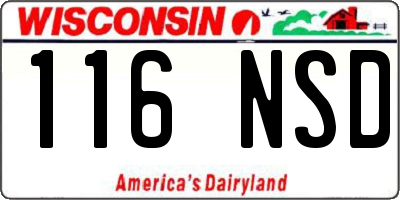 WI license plate 116NSD