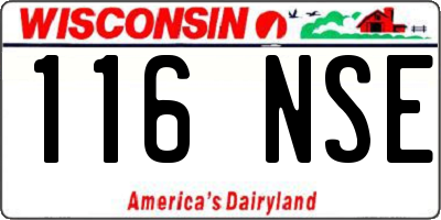 WI license plate 116NSE