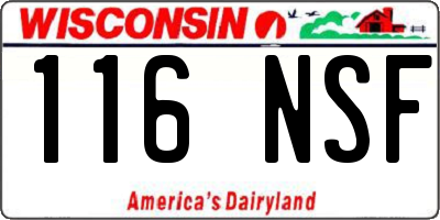 WI license plate 116NSF