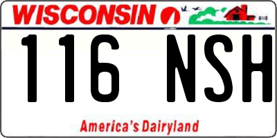WI license plate 116NSH