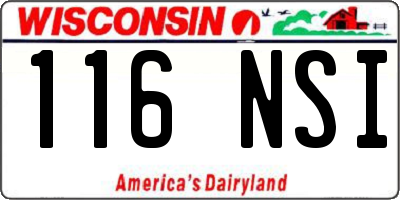 WI license plate 116NSI