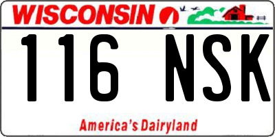 WI license plate 116NSK