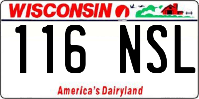 WI license plate 116NSL