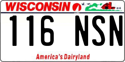 WI license plate 116NSN