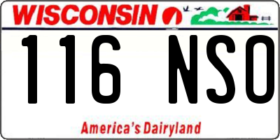 WI license plate 116NSO