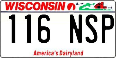 WI license plate 116NSP