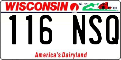 WI license plate 116NSQ