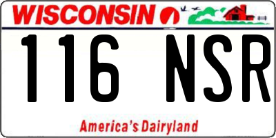 WI license plate 116NSR