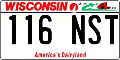 WI license plate 116NST