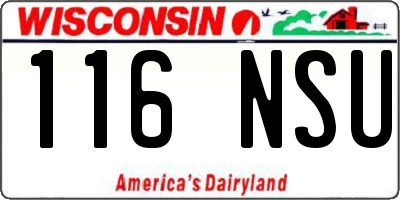 WI license plate 116NSU
