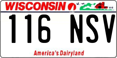 WI license plate 116NSV