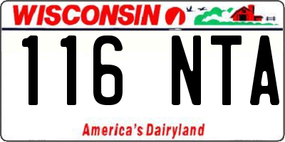 WI license plate 116NTA