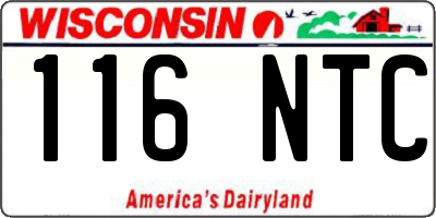 WI license plate 116NTC