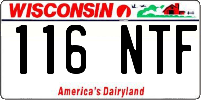 WI license plate 116NTF