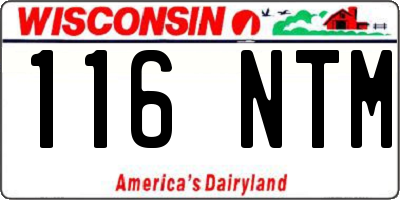 WI license plate 116NTM