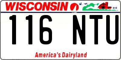 WI license plate 116NTU