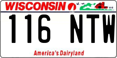 WI license plate 116NTW