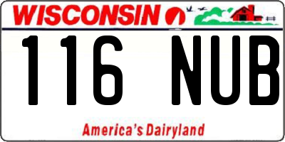 WI license plate 116NUB