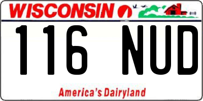 WI license plate 116NUD