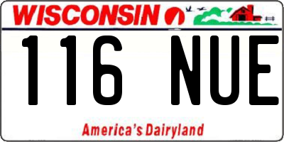 WI license plate 116NUE